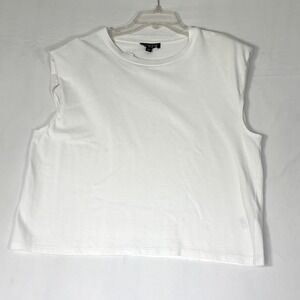 J.Crew White Structured Sleeveless Top Shoulder Pads NWT Sz L